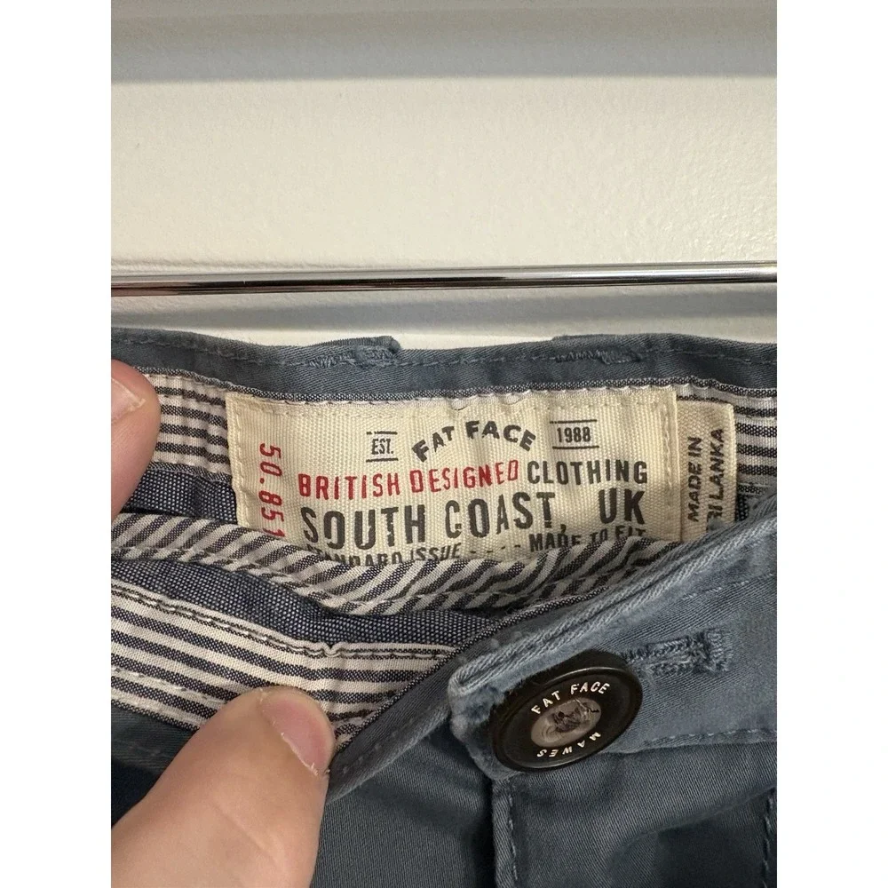 Fat Face Men's 32x32 Ash Blue Slim Stretch Chino Pants‎ NWT